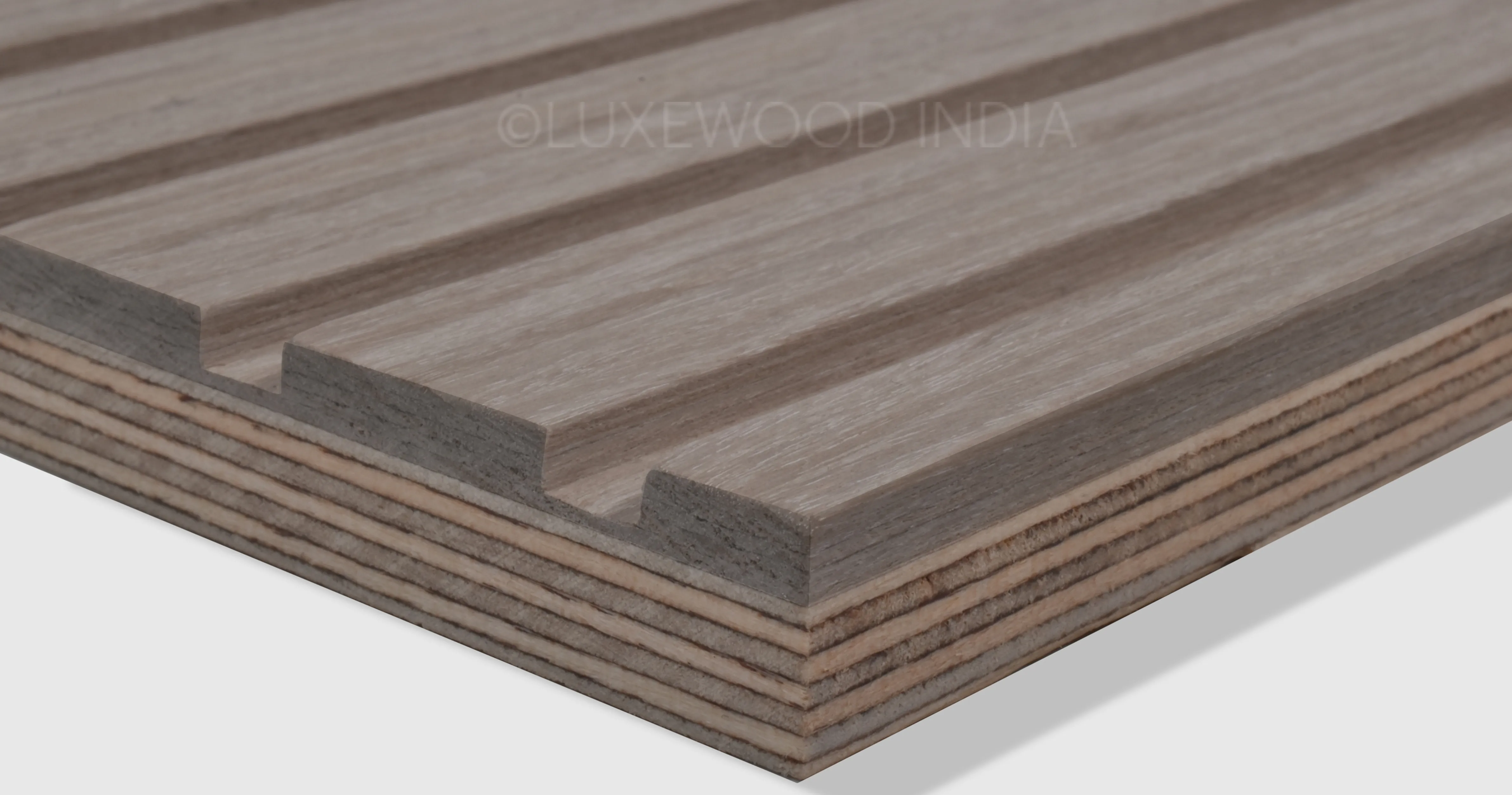 Luxewood Thermo Beige Oak Trio panel showcasing refined wood grain finish